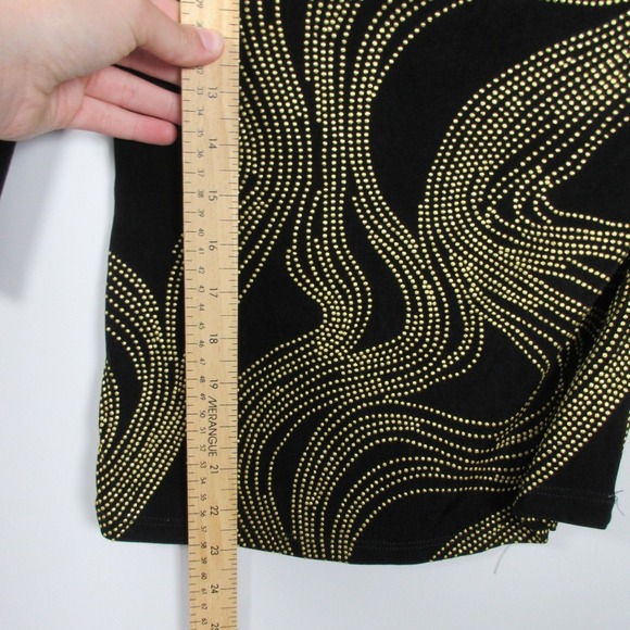 Cache One Shoulder Top Blouse Women S Black Gold Sequins Vtg Going Out y2k 244 - Picture 10 of 14